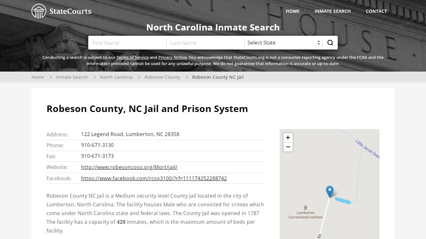 Robeson County NC Jail Inmate Records Search, North ...